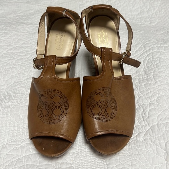 Coach Wedge Sandal color Brown Size 10 - Picture 1 of 8